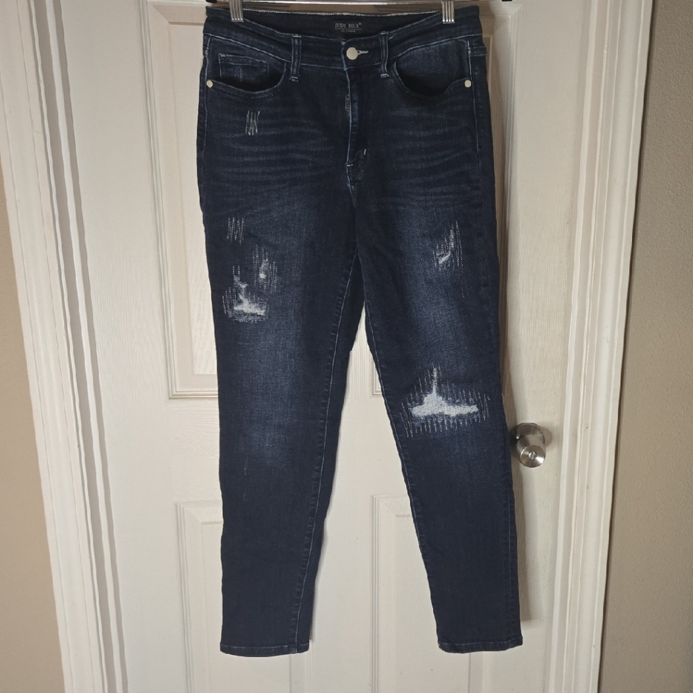 Judy Blue Dark Wash Distressed Boot Cut Jeans